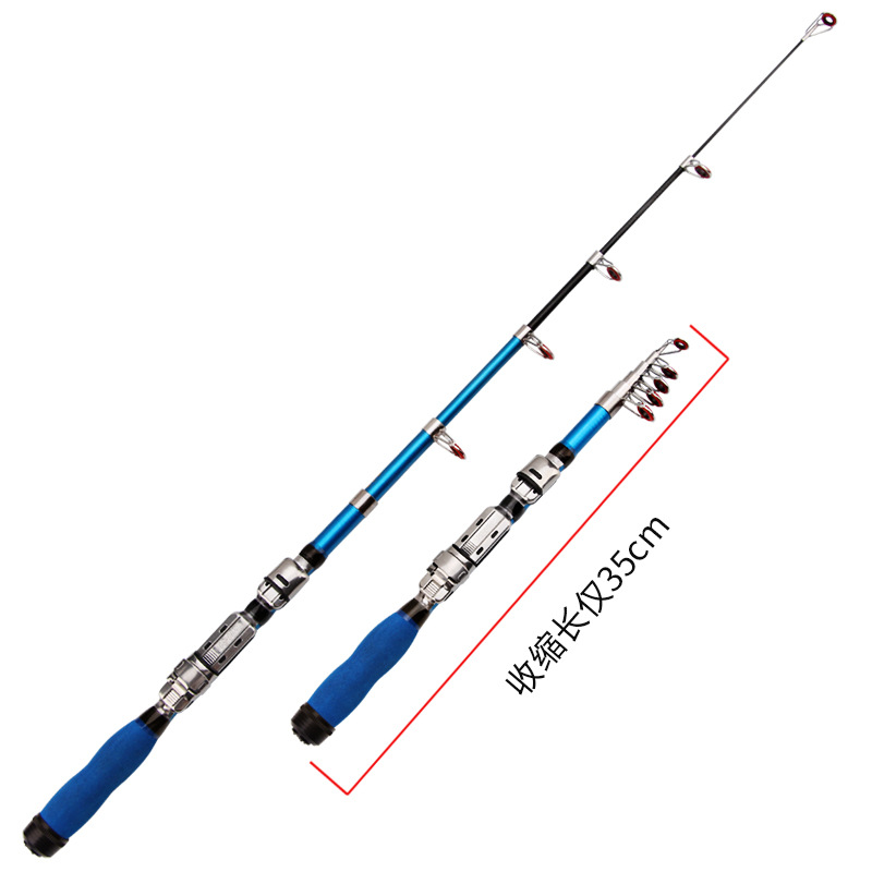 Mini Small Sea Fishing Rod Ultra Short Factory Wholesale 2.3 M 2.1 M Fishing Rod Fishing Gear Casting Rods Pocket Fishing Rod Cross-Border Portable