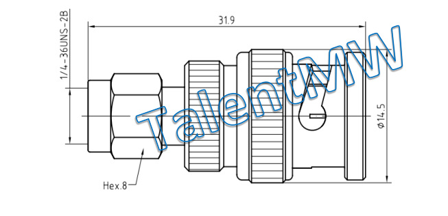 sma公头转bnc公头,直通,dc-4ghz,铜镀镍,同轴转接器