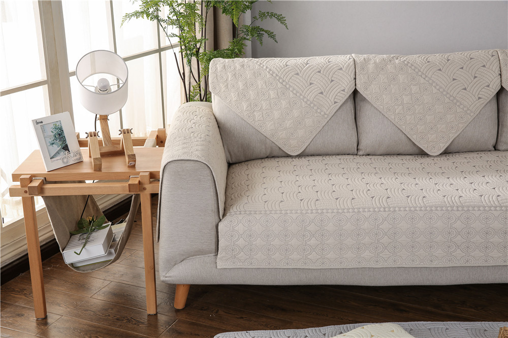 绗缝双面全棉水洗沙发垫厂家批发 手工刺绣棉布沙发垫坐垫套罩代