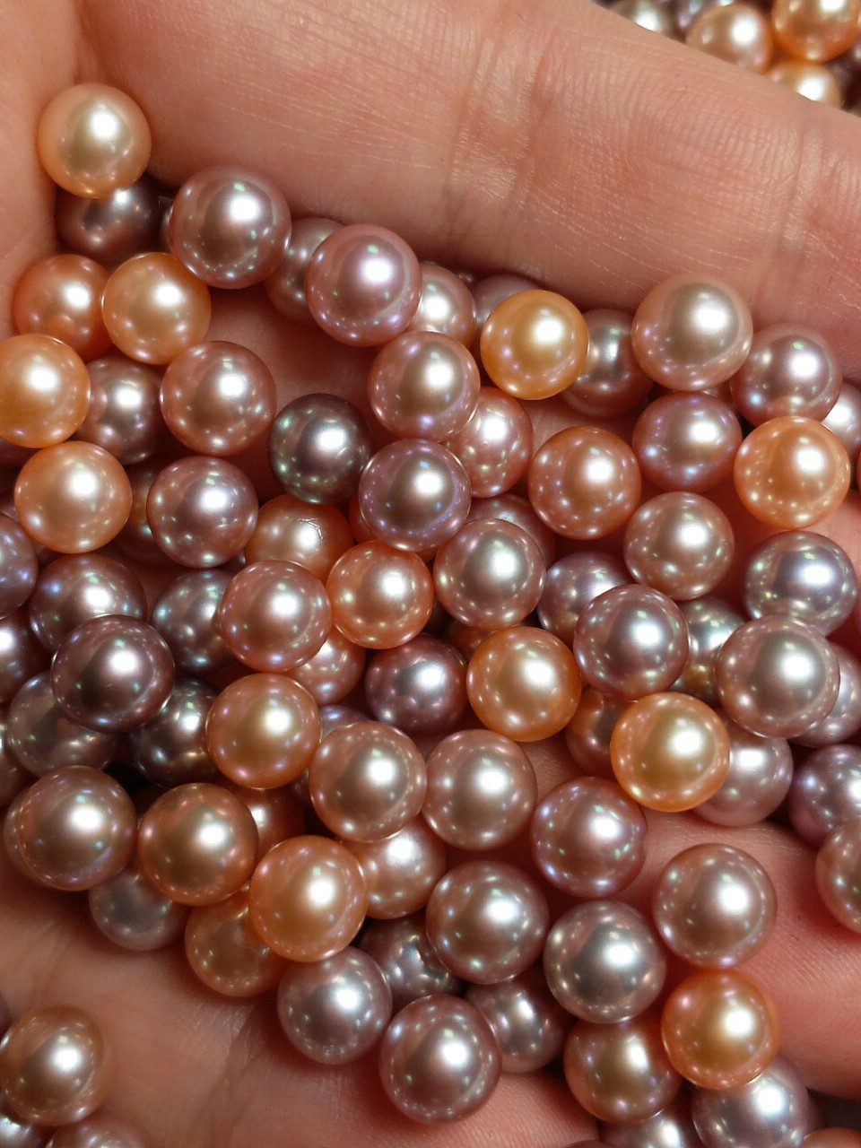 2019新品淡水珍珠6.5-7mm5a级圆珠无暇强光