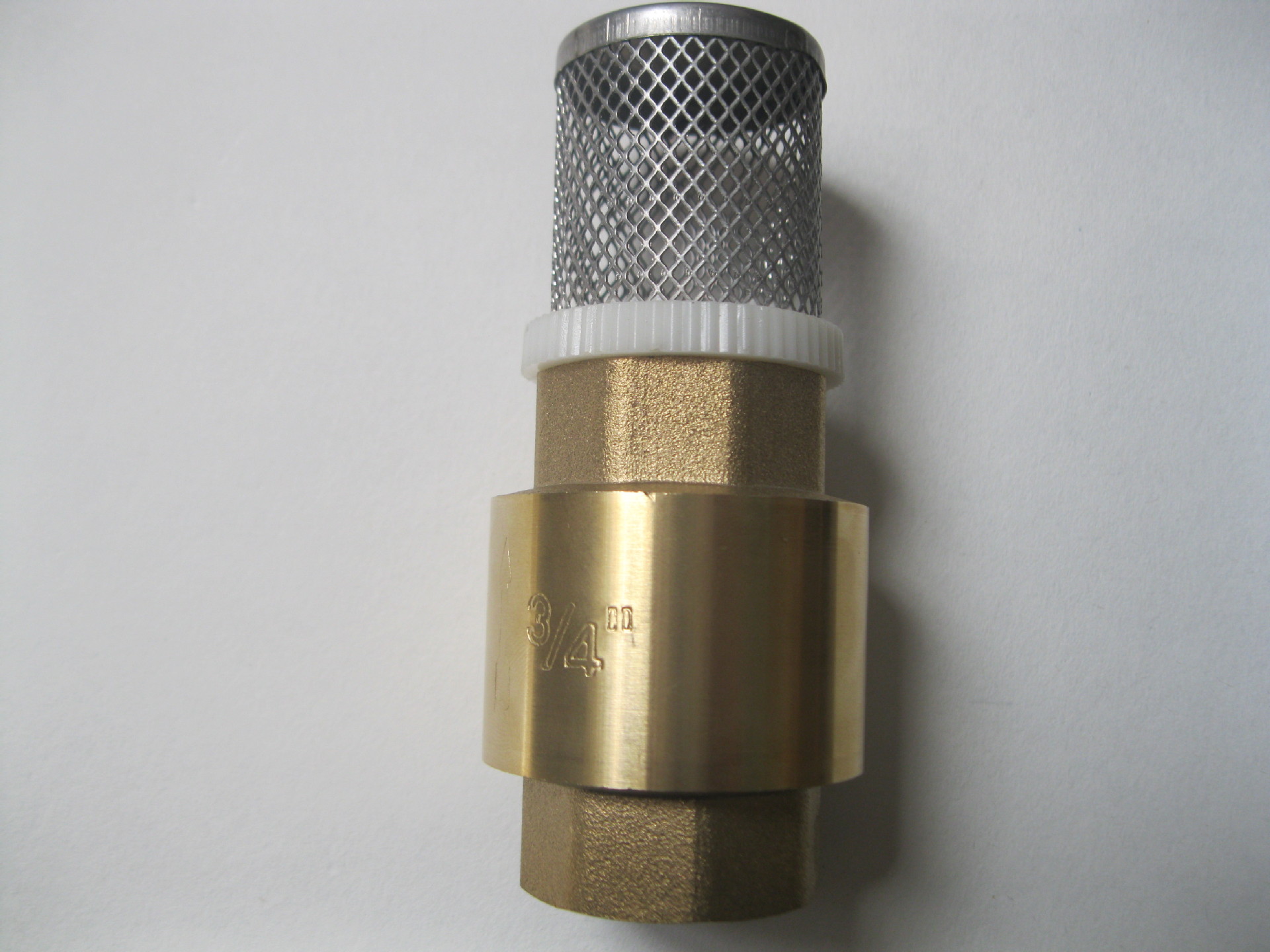 立式锻压黄铜止回阀带网弹簧底阀单向阀止逆阀玉环铜阀门水泵4分