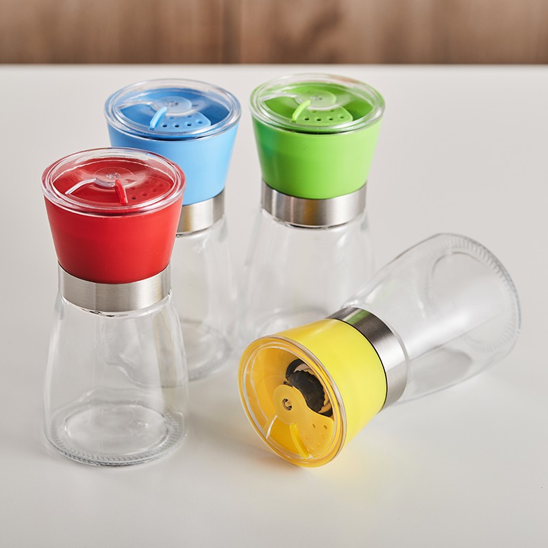 厂家直销 手动玻璃研磨器黑胡椒粉花椒芝麻研磨 调味料瓶厨房用品
