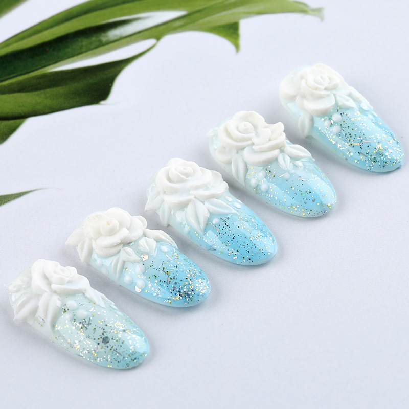 美甲水晶粉批发 法式延长水晶甲美甲雕花水晶粉三色 粉白透明可选