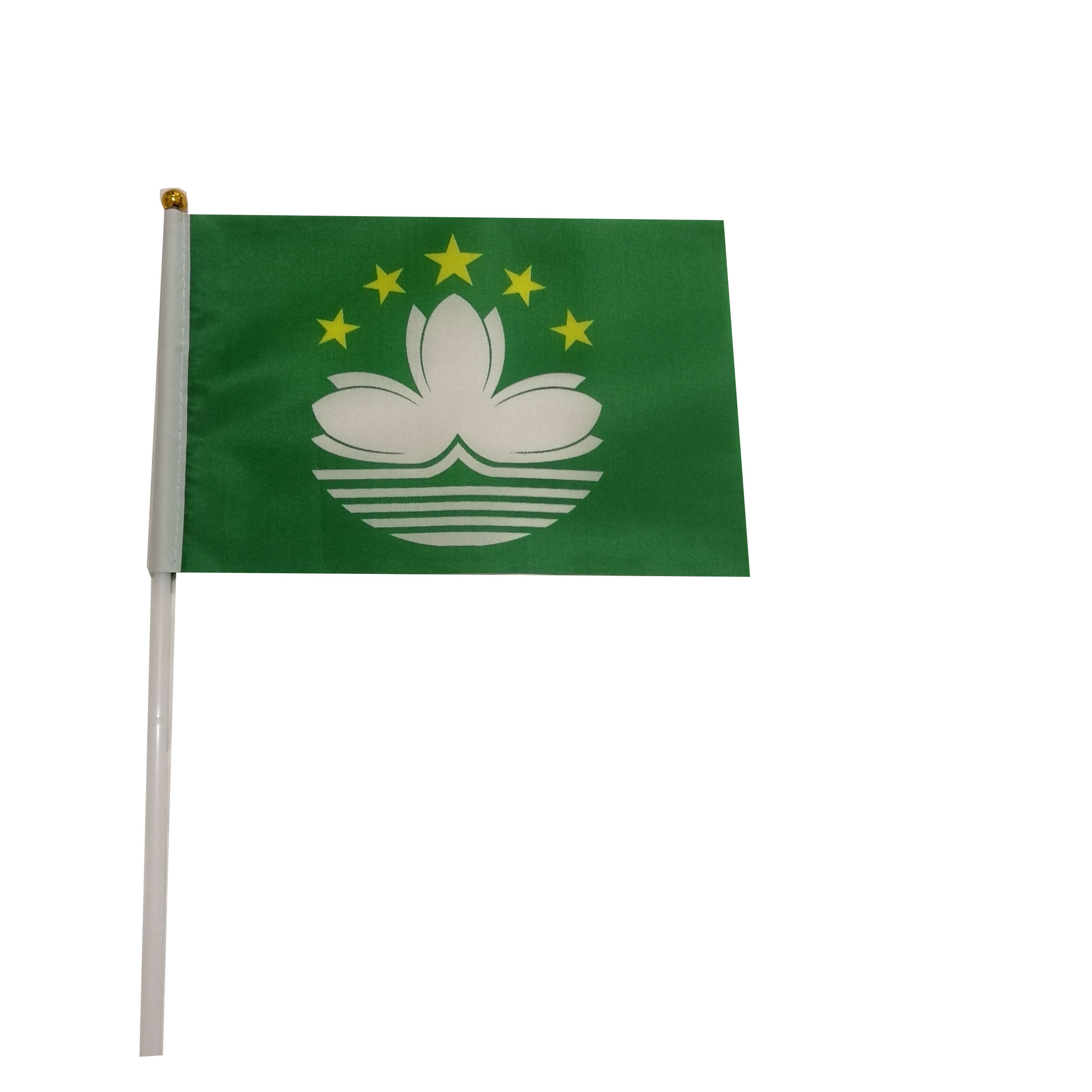 澳门莲花旗帜手摇旗塑料杆双面涤纶印刷旗厂家直销批发可来养定做