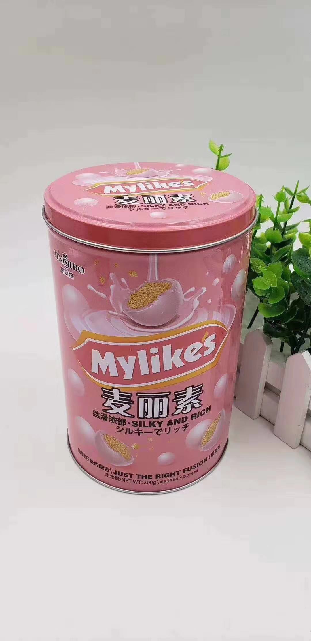 爆款金斯泊 铁罐麦丽素巧克力200g 原味草莓味休闲零食送礼年货