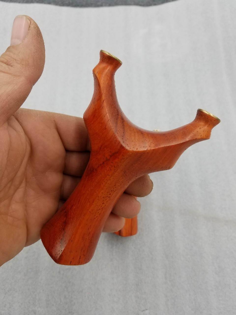 红檀飞虎弹弓实木胖飞虎黑檀雕刻血檀树脂塑料聚碳扁皮木弓