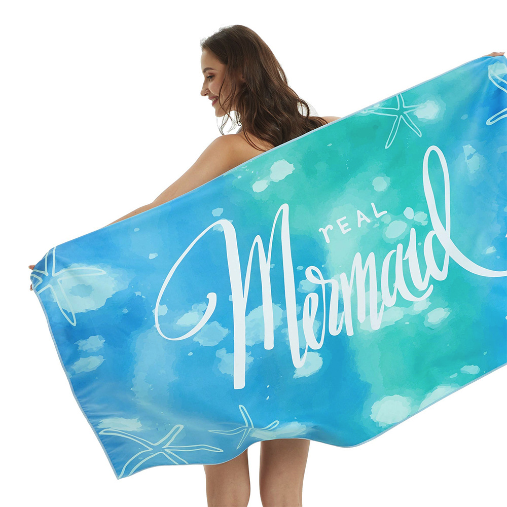 HOTMANGO速干沙滩巾超细纤维印花毛巾吸水旅行游泳瑜伽美人鱼浴巾