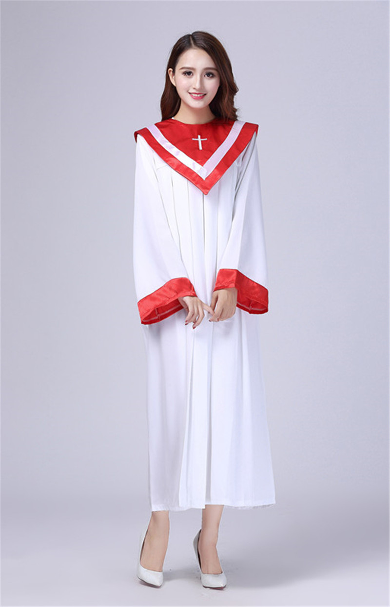 教会诗班圣袍基督教唱诗班服装基督耶稣教圣衣圣服教堂班服圣诗服