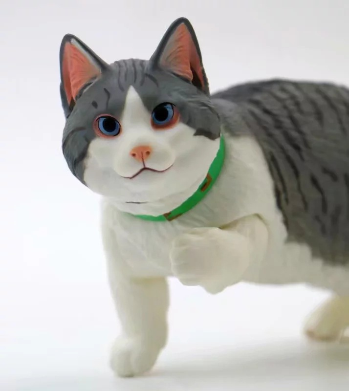 海洋堂山口式喵星人猫咪虎斑猫白猫可动短腿猫手办