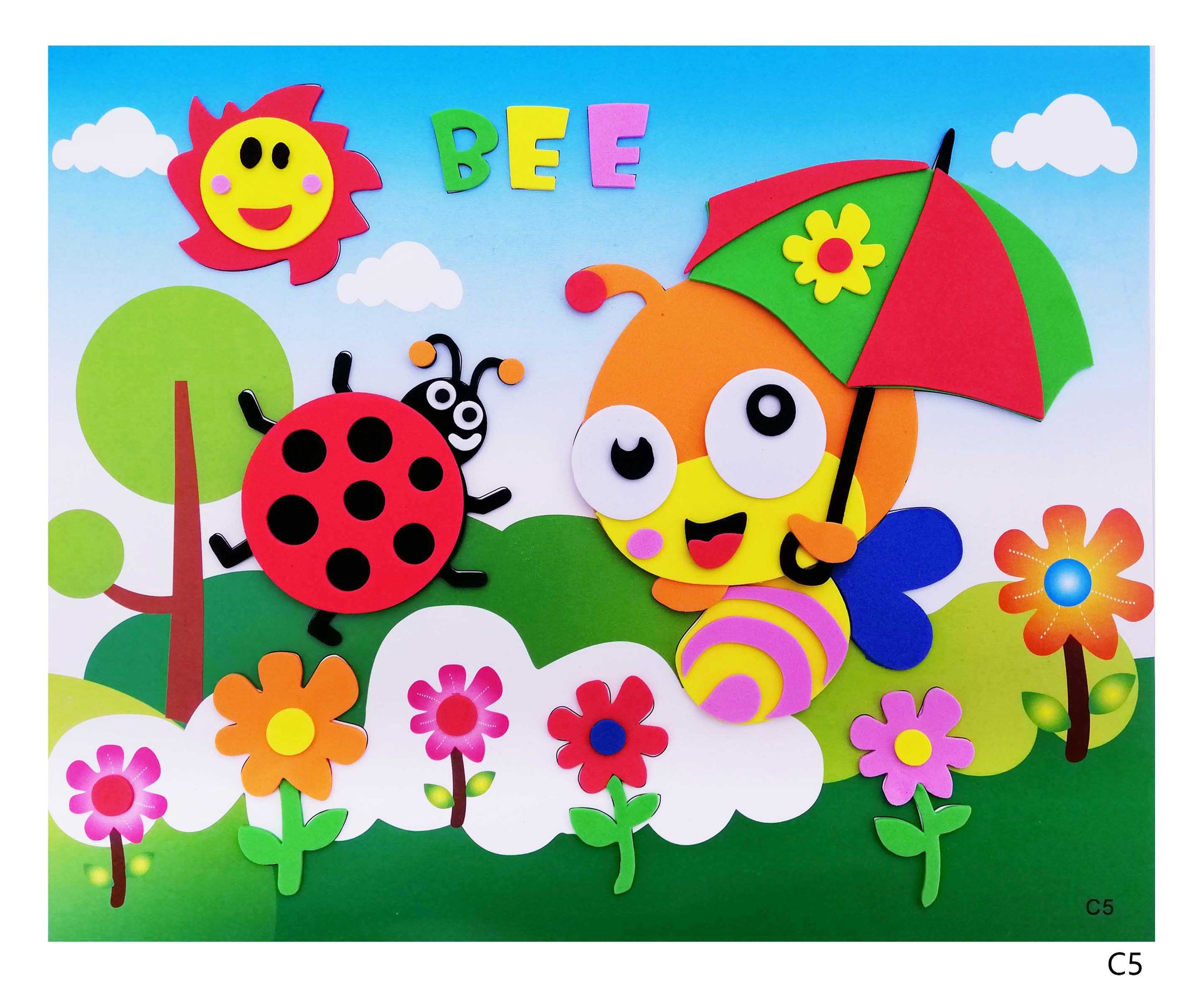 儿童eva手工3d立体贴画 eva手工制作粘贴画 大号c款立体贴画