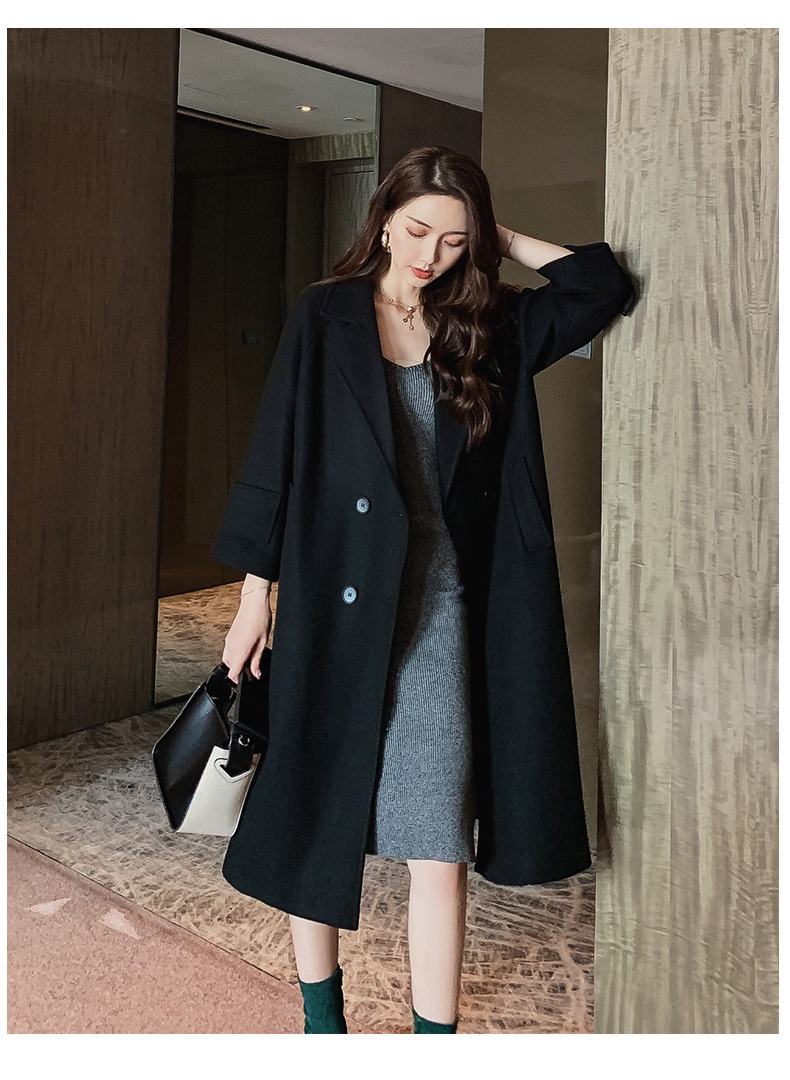 毛呢大衣女中长款2020春季新品 呢子外套女装韩版气质时尚百搭潮