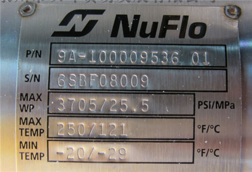 nuflo涡轮流量计9a100009536