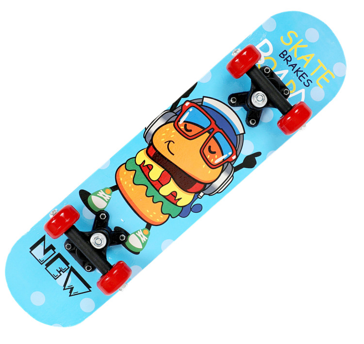 Four-Wheel Skateboard Beginner Teenagers Boys and Girls Double-Sided Children Cartoon 2406 Maple Scooter Factory Wholesale