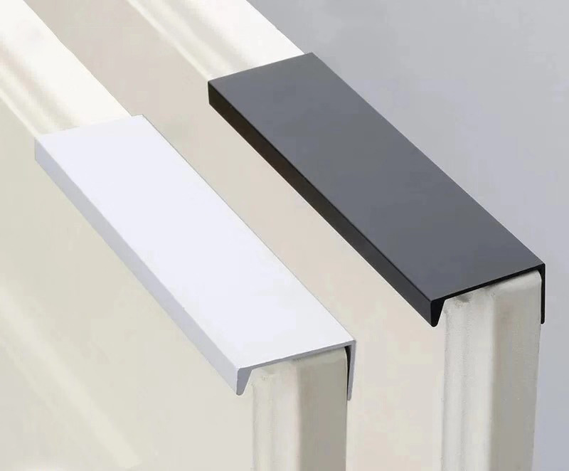 铝合金拉手免打孔太空铝拉手暗拉手橱柜衣柜柜门把手加长拉手1米