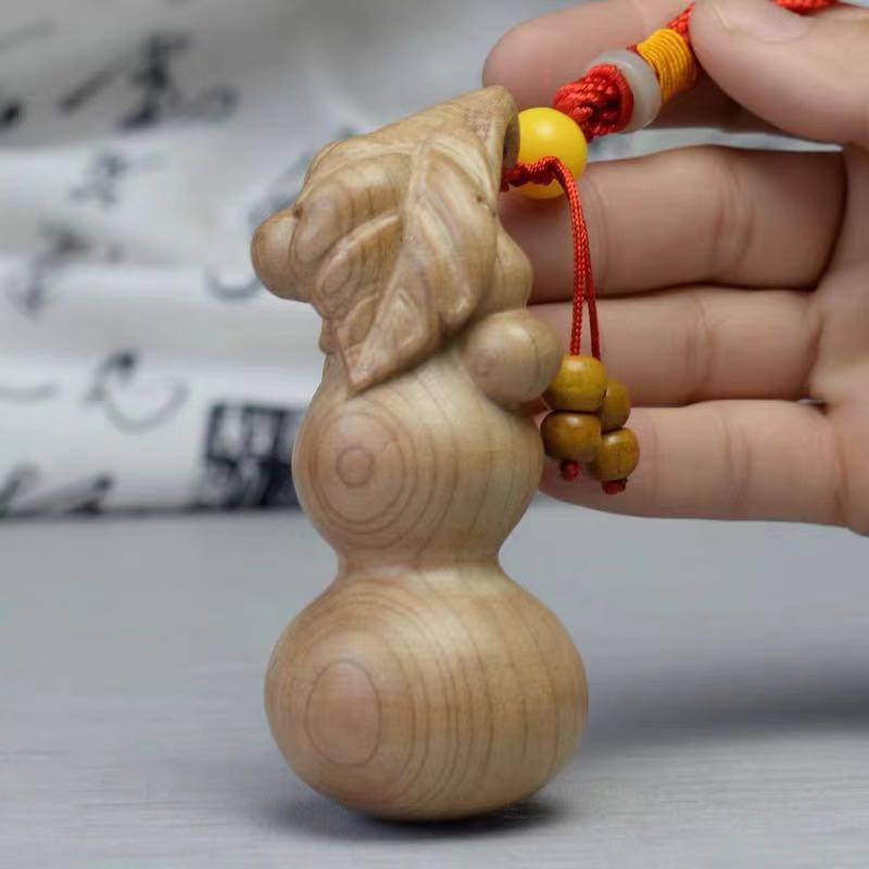 桃木雕文玩把玩手把件一夜葫芦随身盘玩物件葫芦桃木葫芦