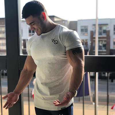 肌肉狗健身高弹力透气速干紧身男士户外运动篮球训练t恤一件代发