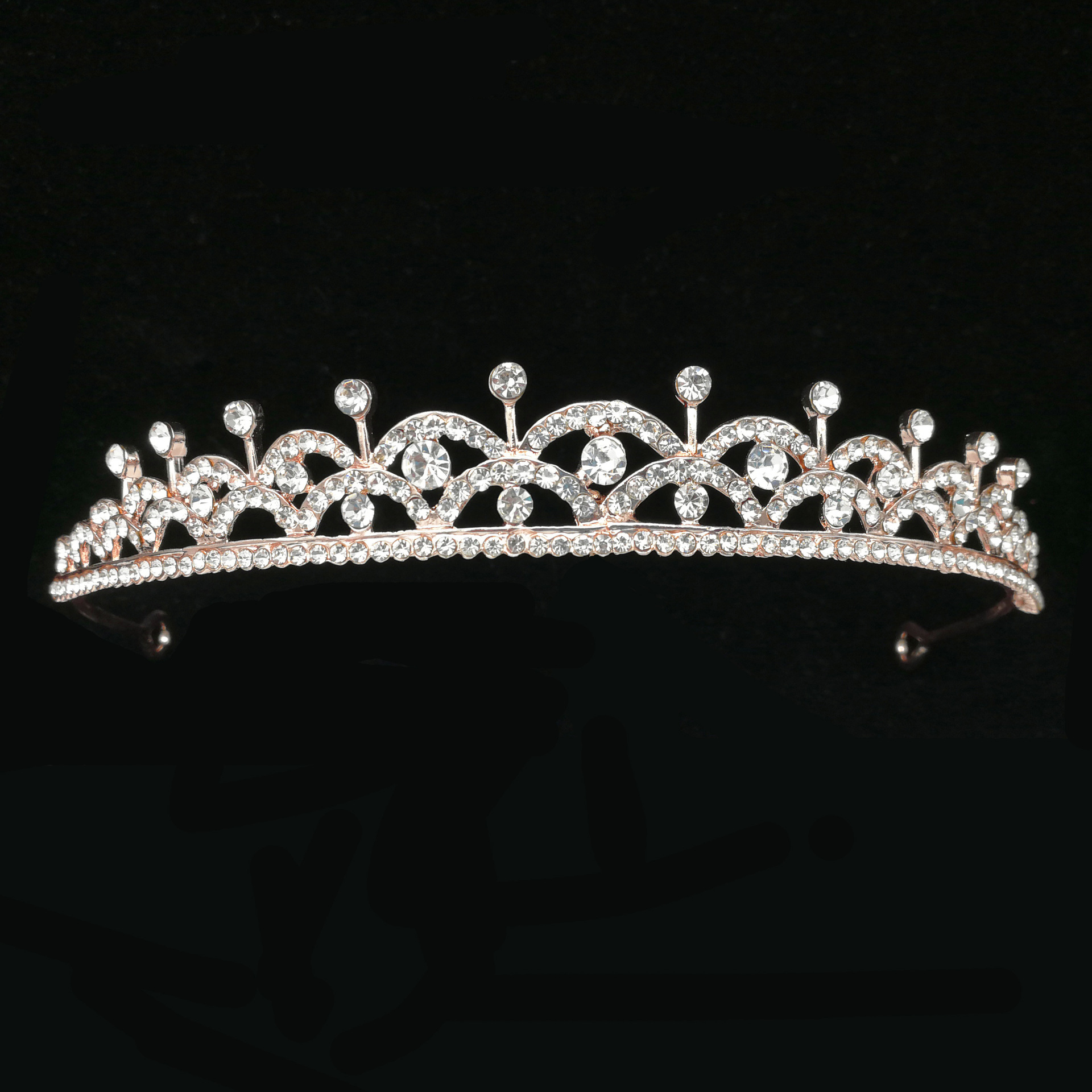 速卖通跨境欧美新娘皇冠头饰 婚礼公主生日水钻头冠tiara钻岗同款