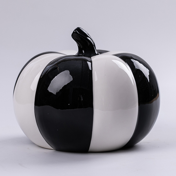 金蒂陶瓷南瓜工艺品摆件 白云土彩绘南瓜摆件 丰收节陶瓷工艺品