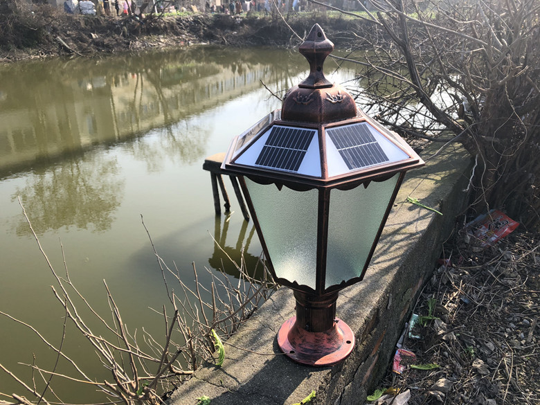 太阳能围墙灯别墅小区工程户外防水景观灯灯特大六角围墙灯