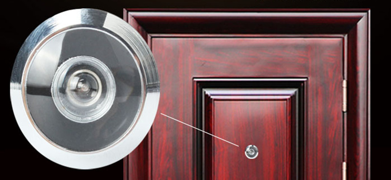 防盗门探测孔可视带盖防撬款合金猫眼高清光学镜片广角门镜 防撬