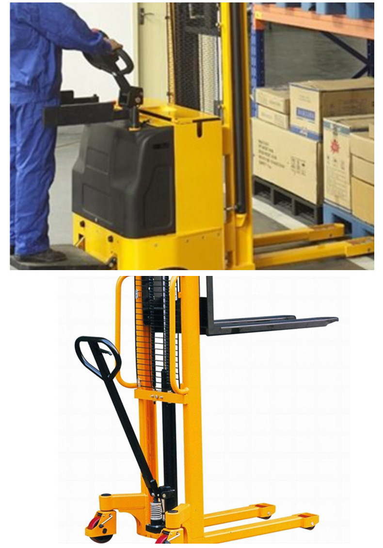 半手动堆高车液压电动搬运叉车堆垛机自动升降装卸车工厂直销