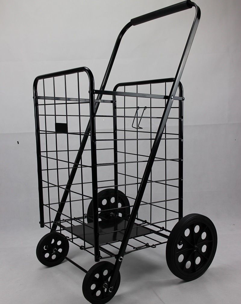 厂家直销金属折叠购物车家用大号手推车老人带登爬楼便捷拉杆车