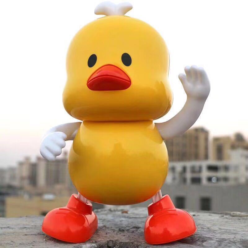 抖音小黄鸭玩具会跳舞的电动鸭子儿童公仔网红同款宝宝礼物批发厂