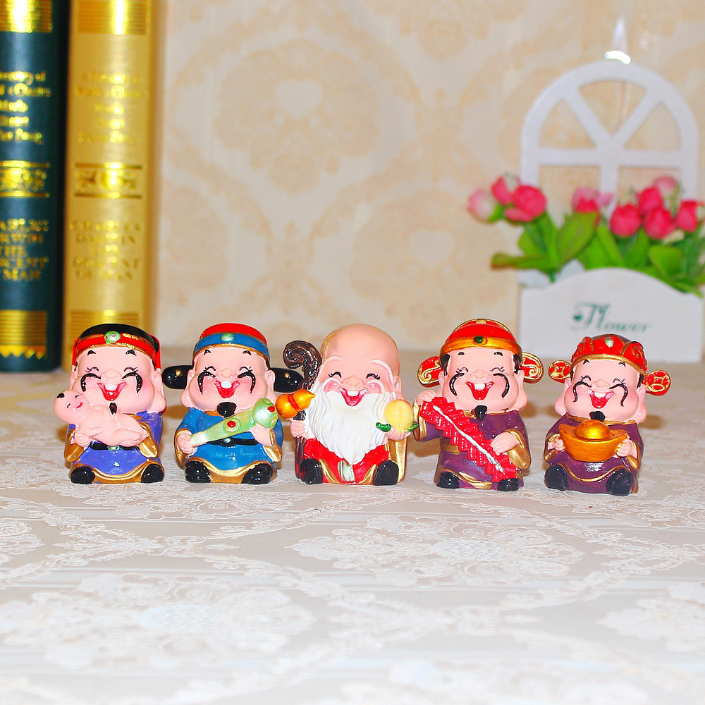 爆款五福财神公仔招财纳福推荐可爱好神仙摆件节日礼品乔迁装饰