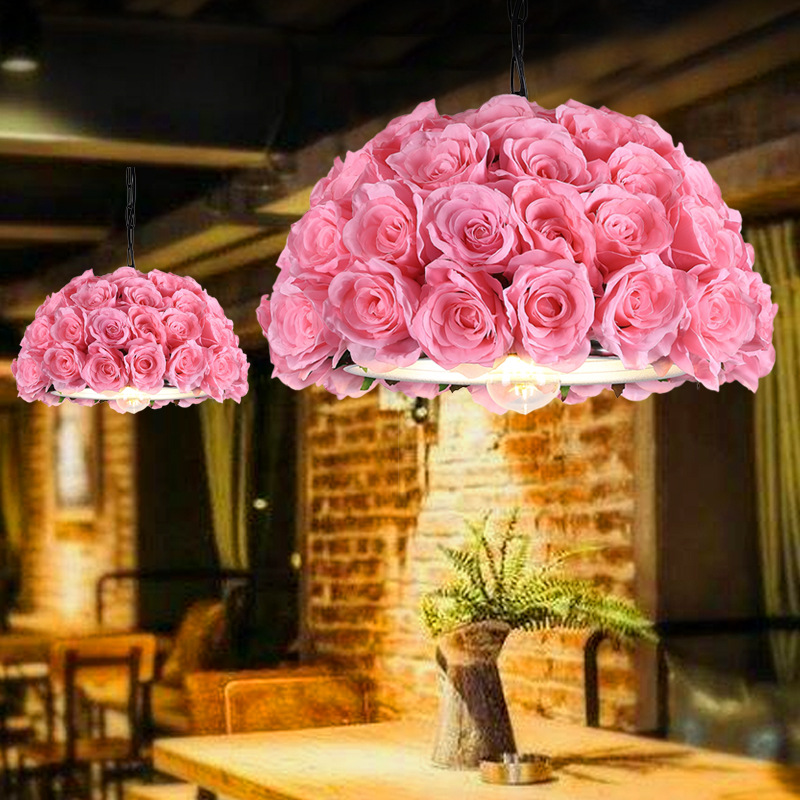 Flower Bar Chandelier Instafamous Store Music Restaurant Barbecue Bar Lighting Flower Shop Rose Plant Decorative Chandelier