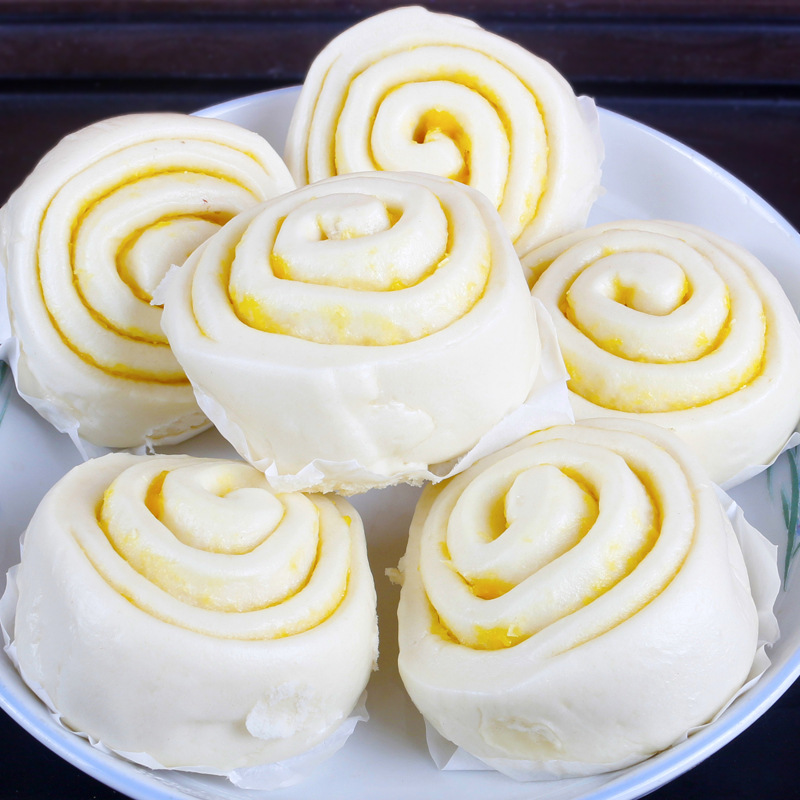 大笑荷花卷冷冻点心花卷馒头速冻面点450g 12个装 约38g/个