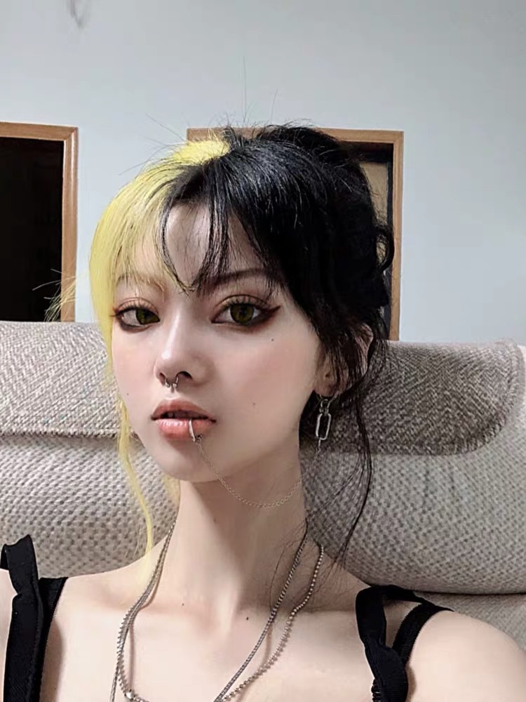 网红朋克风土酷个性耳环唇链鼻链一体式无需穿孔唇环 耳环耳夹款