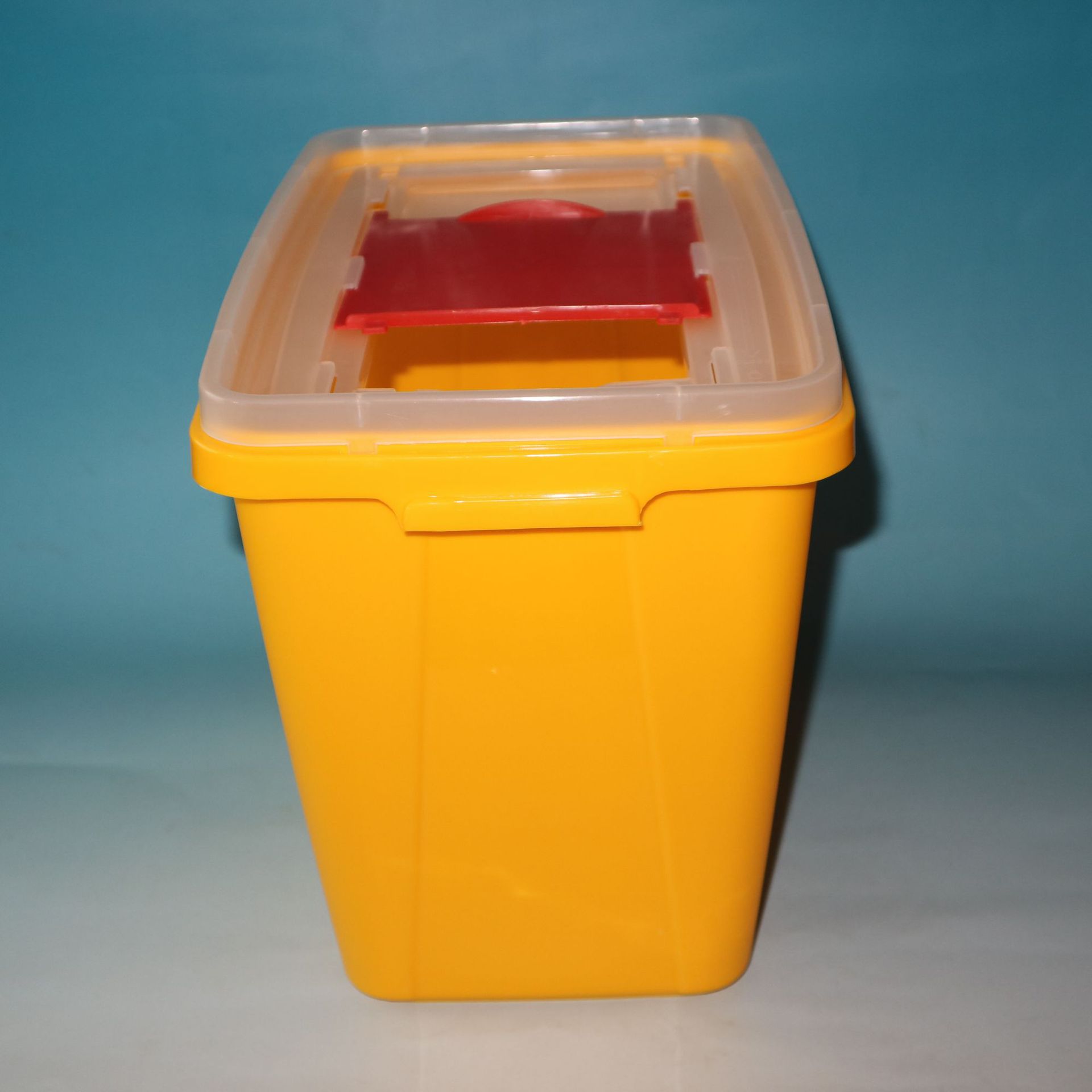 厂家直销丰吉方形16l卧式推盖利器盒黄色一次性医疗废物锐气盒