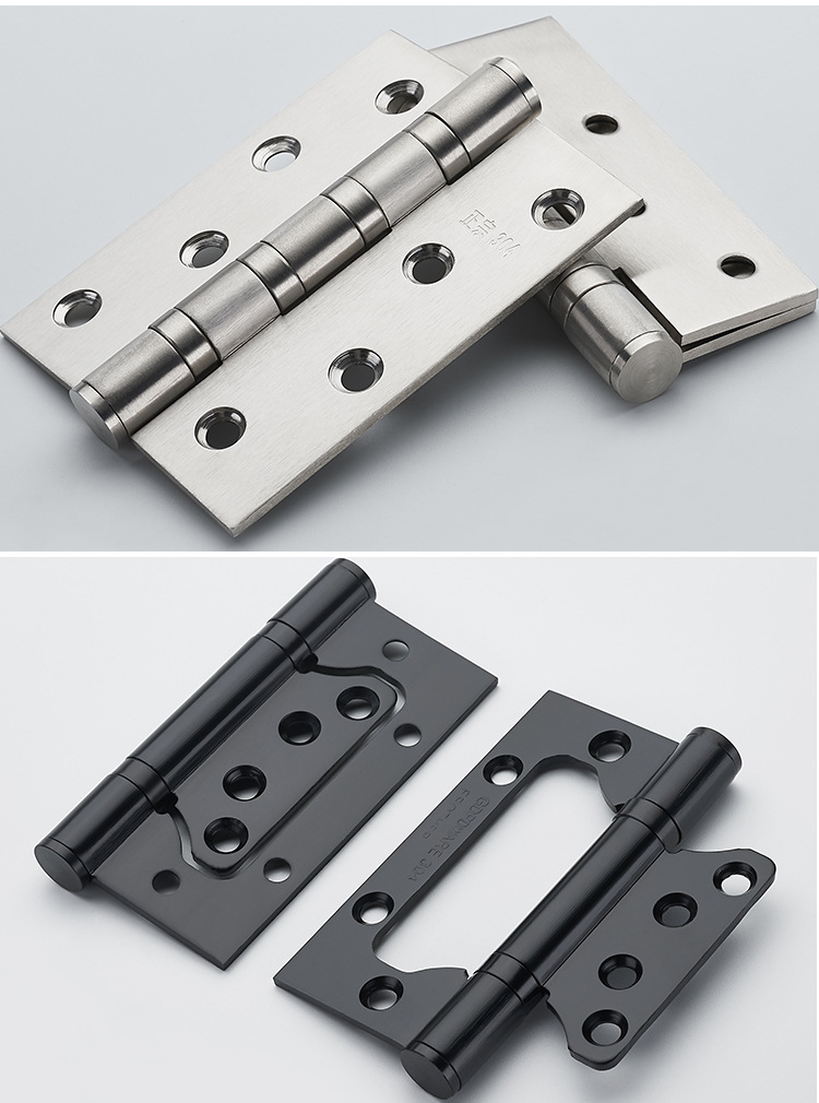 不锈钢子母合页4寸房门加厚静音门铰链卧室实木门字母黑色合叶