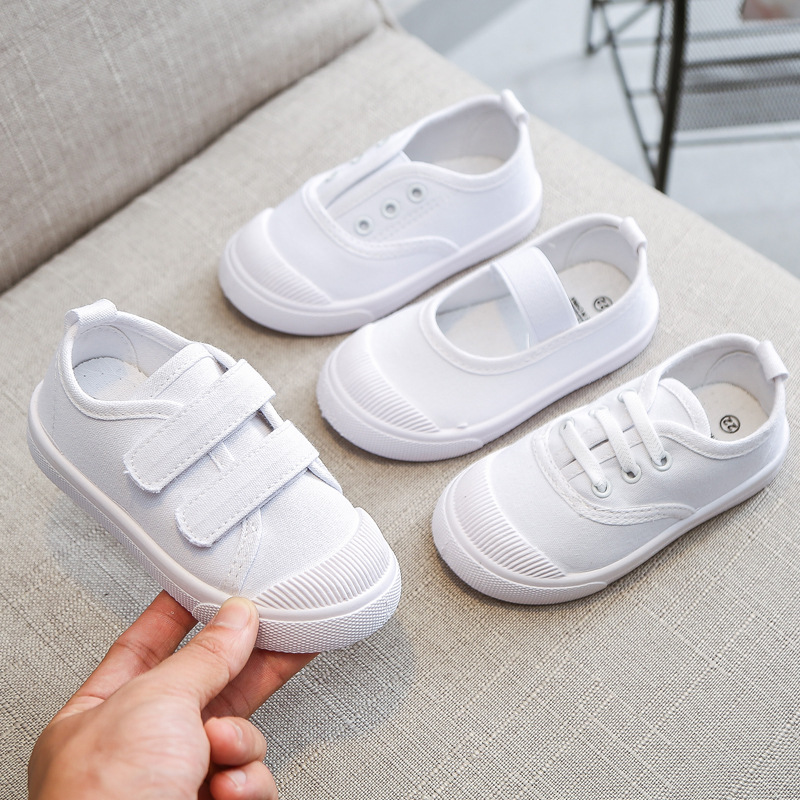 Children's Shoes Children's Canvas Shoes Girls' White Shoes Campus Soft Bottom Indoor Shoes Boys Kindergarten 2022 Spring and Autumn New