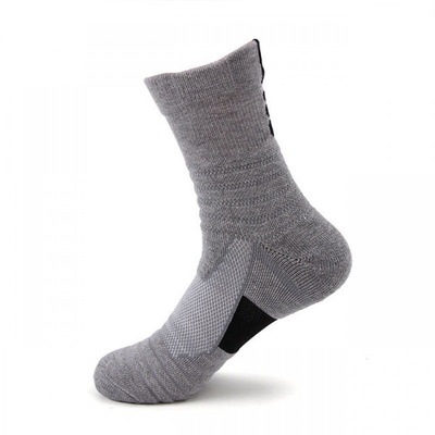 Sports Socks Men and Women Sweat-Absorbing Non-Slip Socks for Running Outdoor Socks Towel Bottom Ankle Socks Short Tube Elite Basketball Socks Men