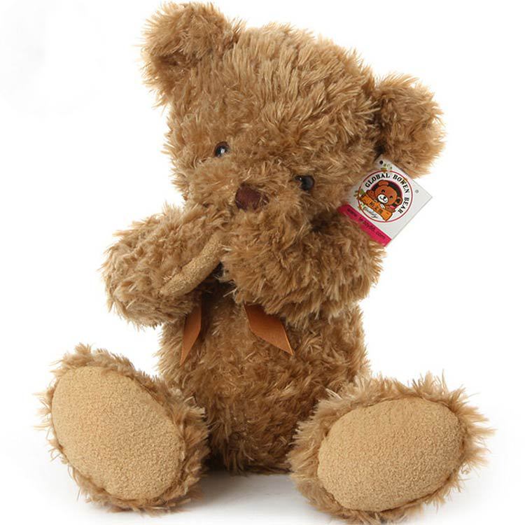 厂家来图定做毛绒玩具泰迪熊抱枕丝带小熊儿童礼物 企业吉祥物