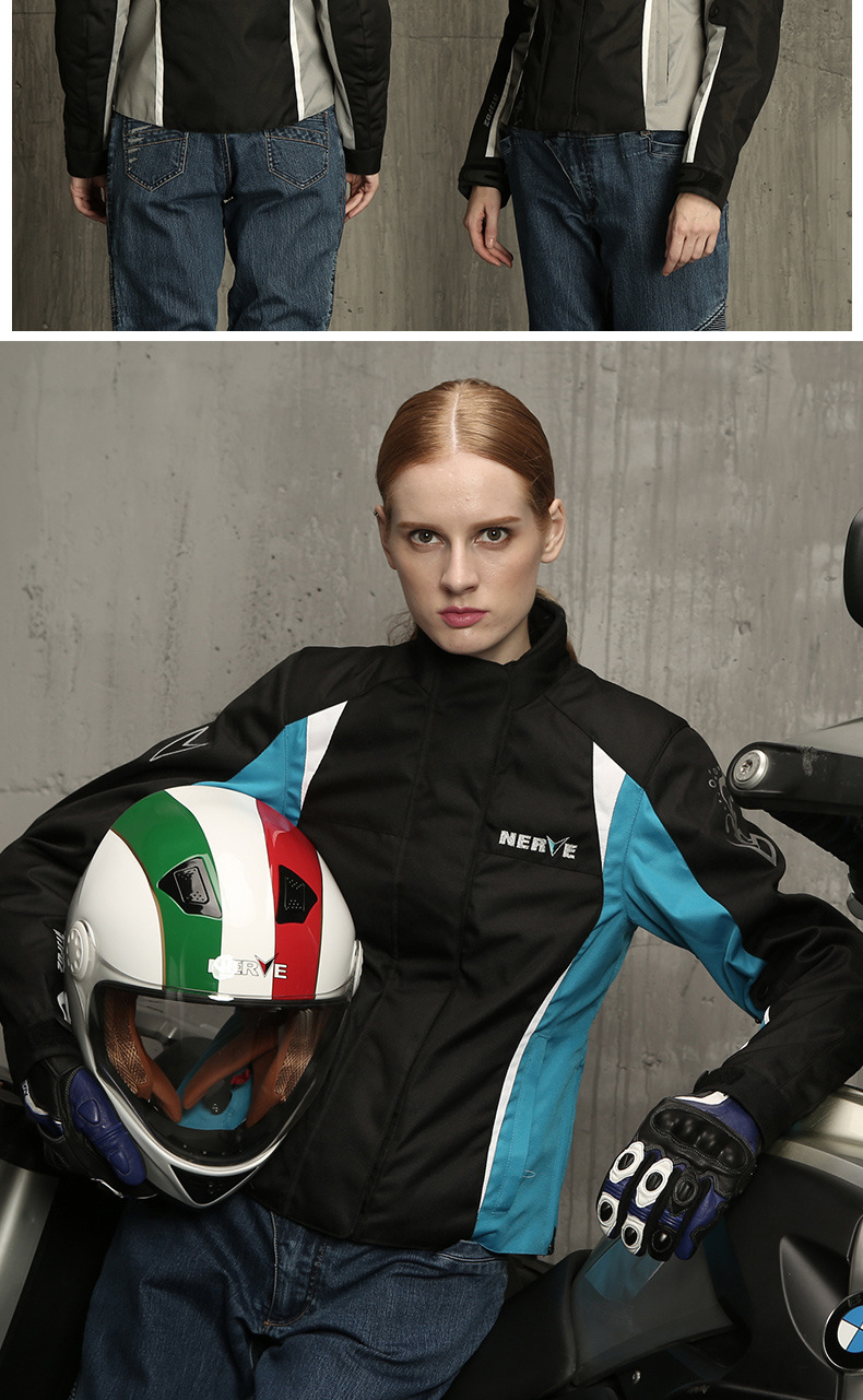 nerve女款赛车服摩托车衣服套装四季 防水保暖骑行服机车服装冬季