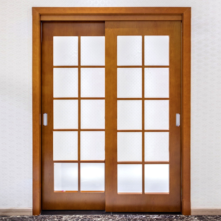 武汉家具厂家定制批发全实木双开推拉实木门全屋定制新中式实木门