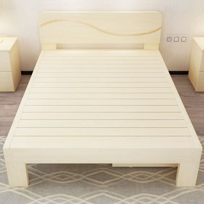 小户型1.35米简单一米多功能靠背婚床实木床主卧简易木头单人床