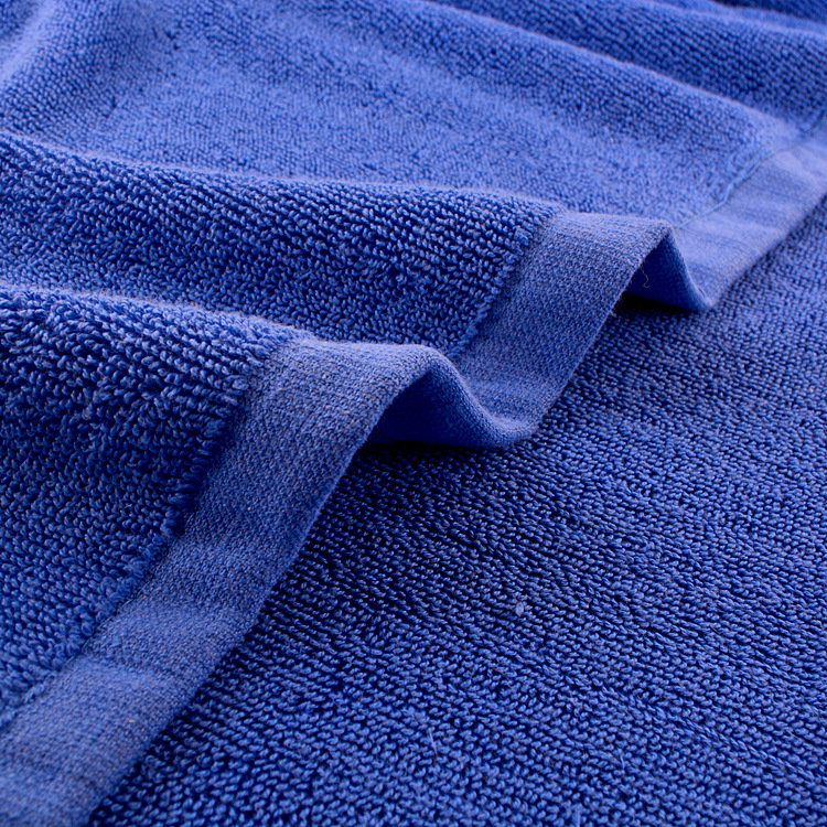 厂家直销纯棉深蓝色毛巾酒店宾馆美容院铺床加大厚定制刺绣logo