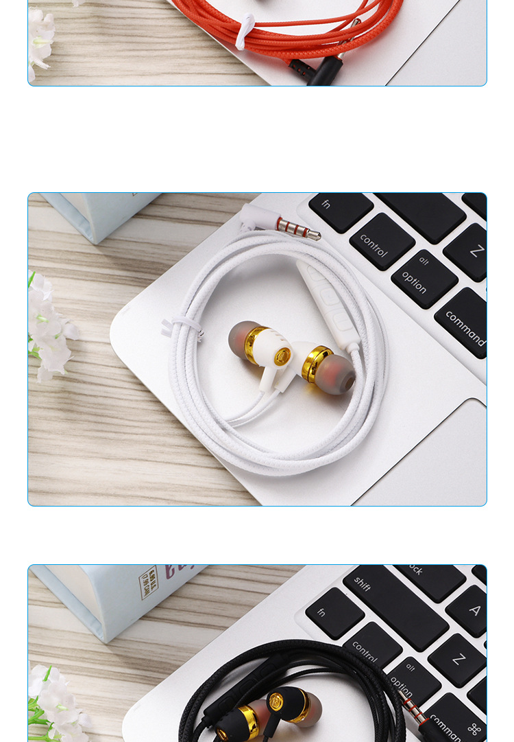 earphone耳机批发 手机线控耳机 入耳式重低音通用 有线带麦耳机
