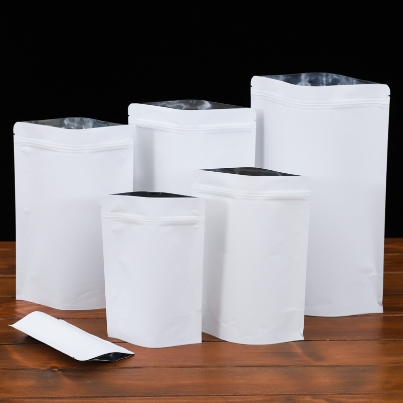 厂家白牛皮镀铝自封袋定做红豆自立袋子食品包装封口纸袋定制logo