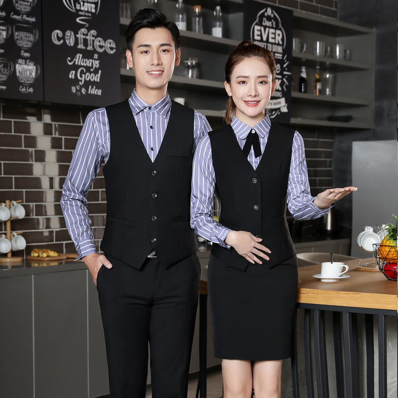 酒店服务员工作服餐饮女火锅店饭店西餐厅员工工装男士春秋装长袖