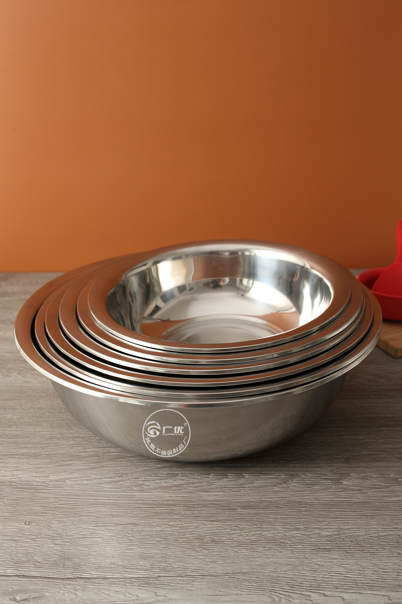 304不锈钢大斗盆 反边多用盆面盆可激光印字带磁加厚礼品盆揉面盆