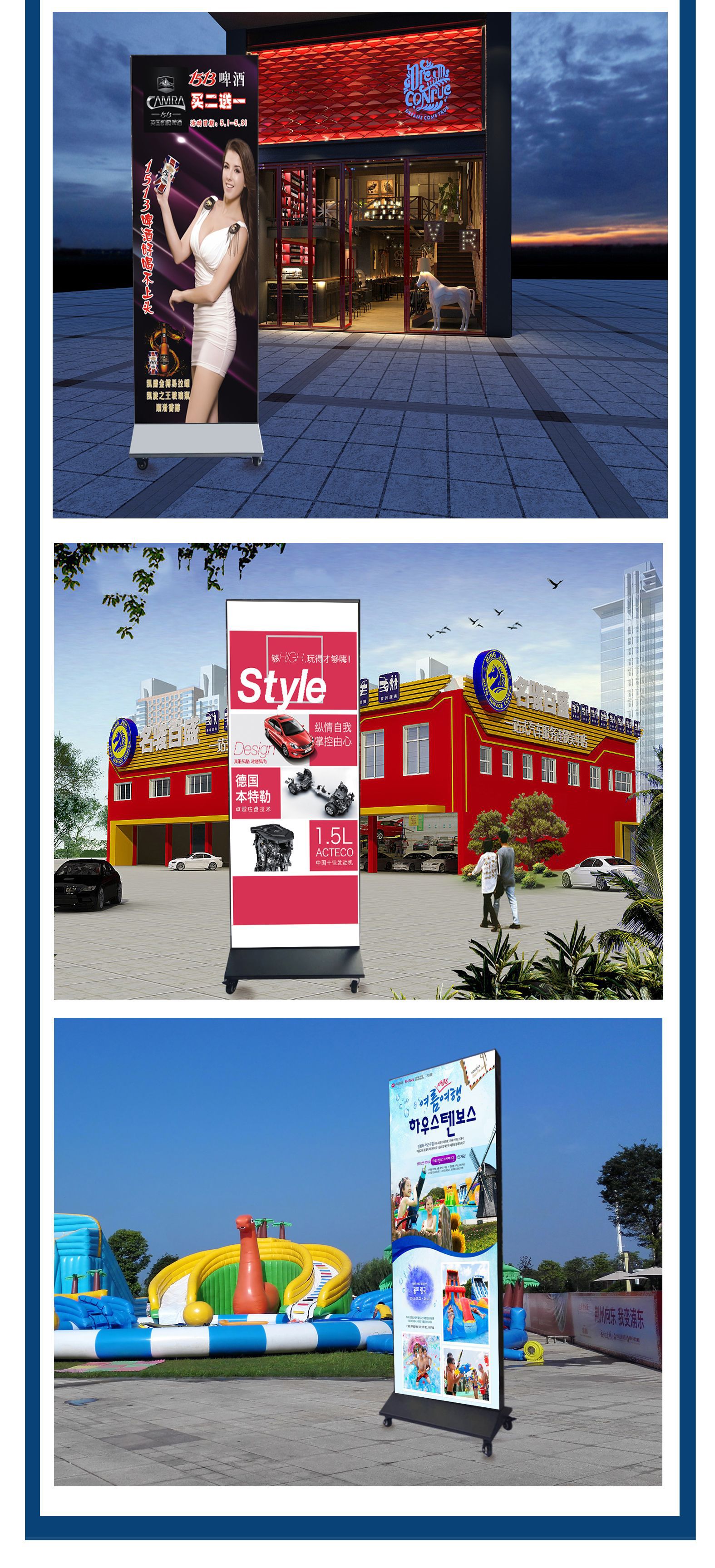 双面立式移动灯箱广告牌户外防水落地灯箱