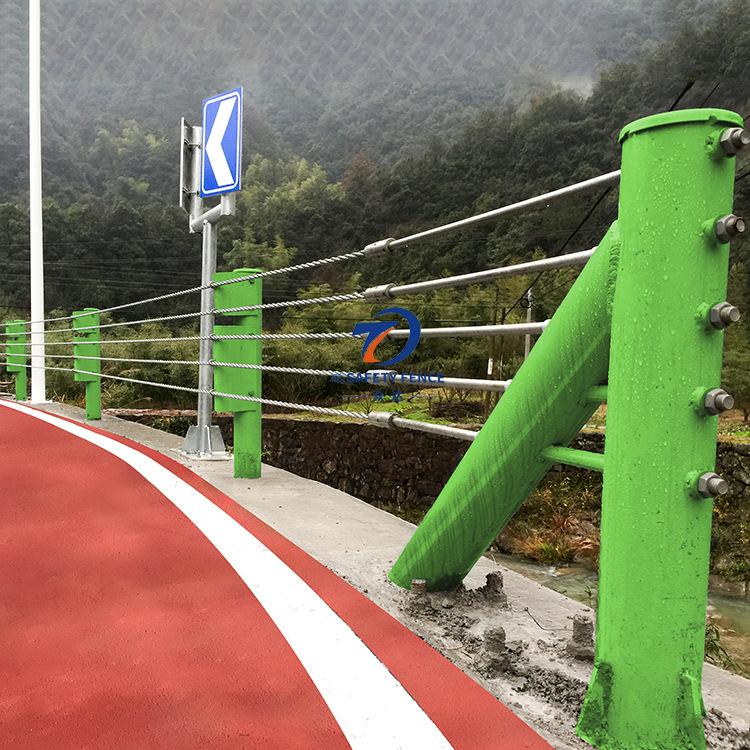众达供应景区钢丝绳护栏柔性公路绳索钢护栏钢索防护栏可定