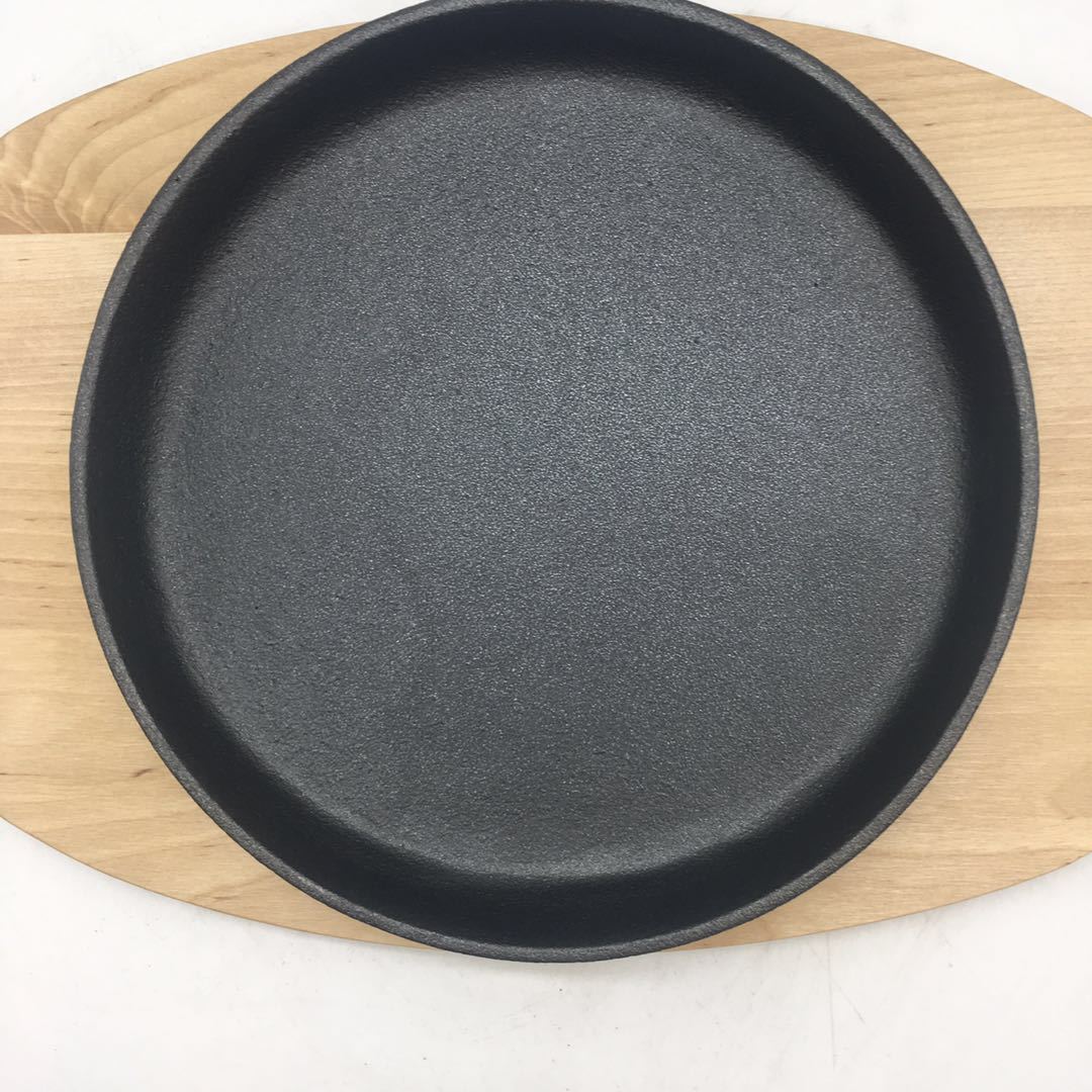 圆形铸铁煎烤盘不粘无涂层植物油电磁炉燃气多用煎牛排盘煎虾意面