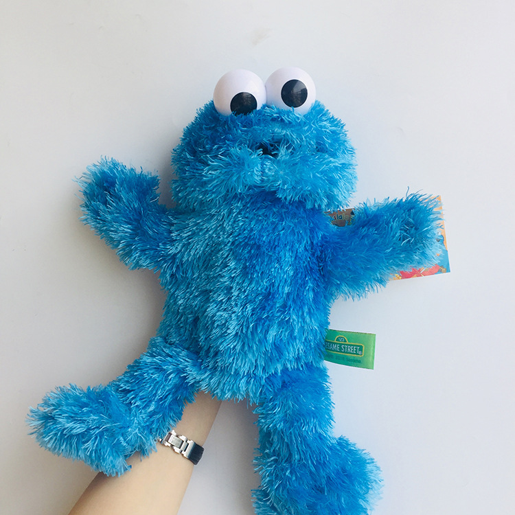现货芝麻街艾摩卡通可爱毛绒手偶新款幼儿园表演用具毛绒玩具公仔