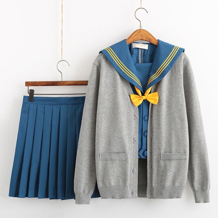 新款水手服jk制服卡丹皇变形襟三本软妹服日系校服班服学院风套装