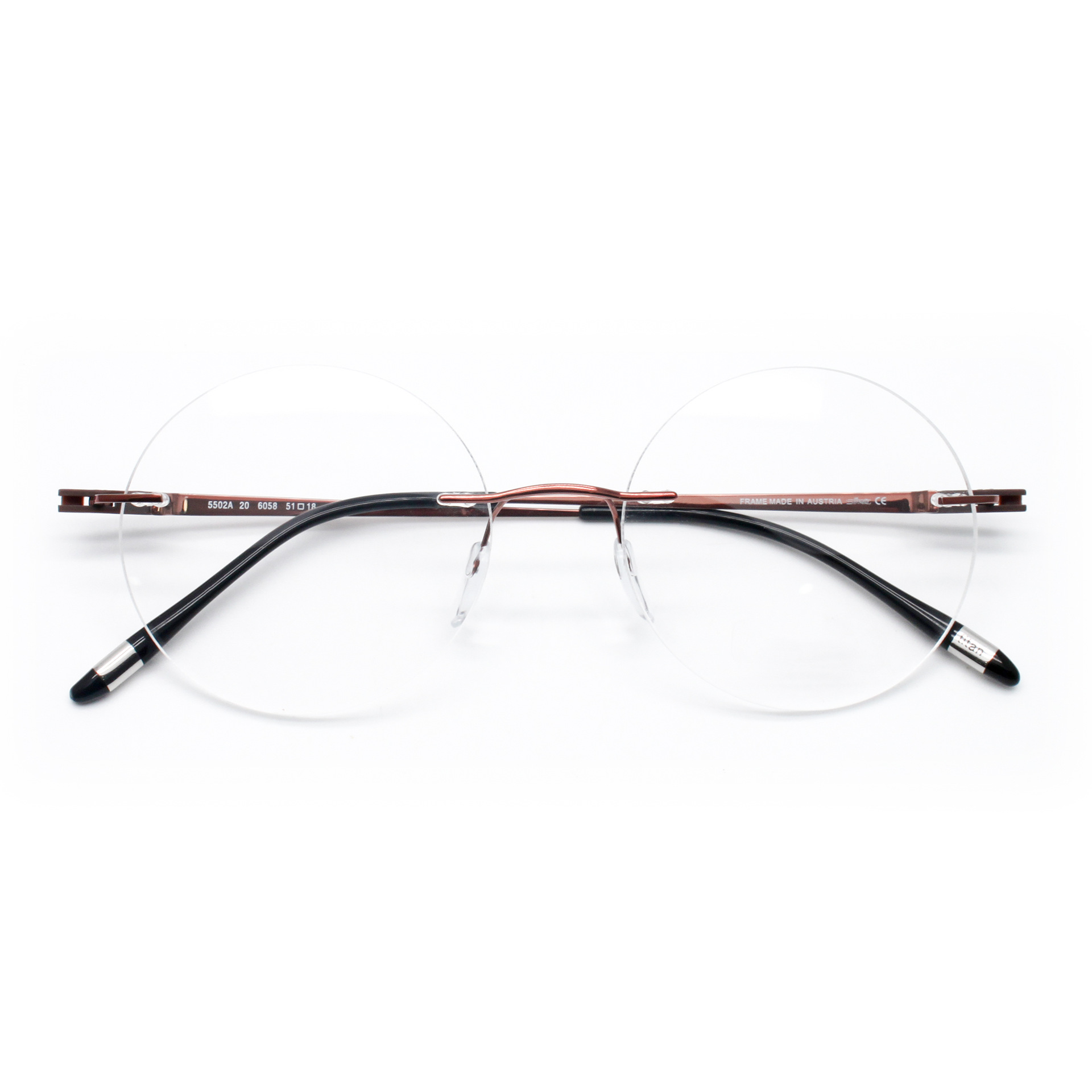 无框b钛圆形复古纯钛 无框男士商务眼镜架titanium5502a